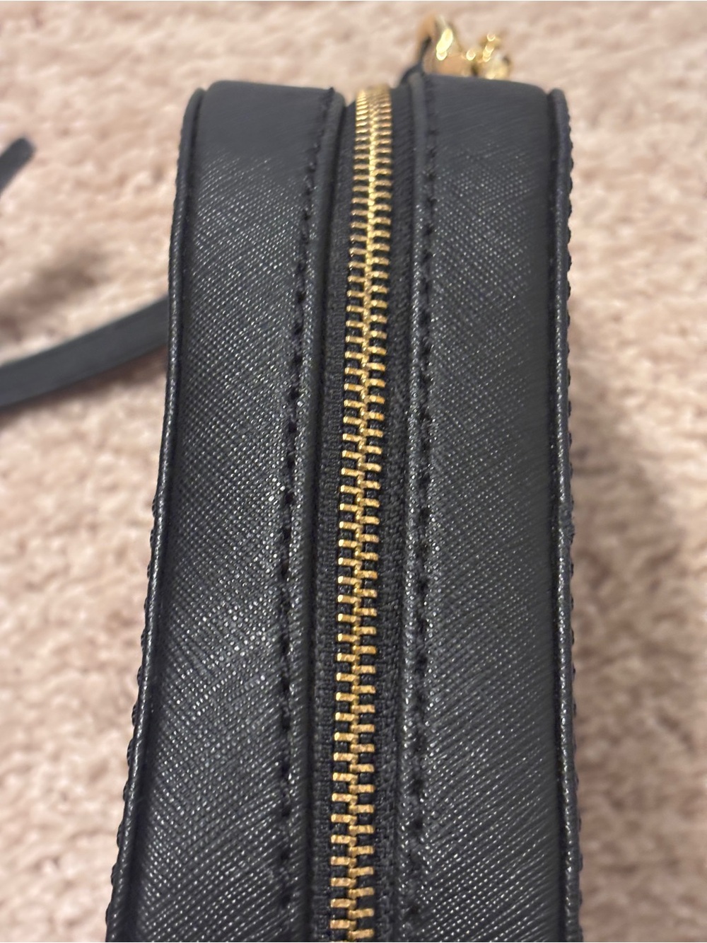Marc Jacobs Black Saffiano Dome Crossbody with Gold Hardware - Picture 7 of 11